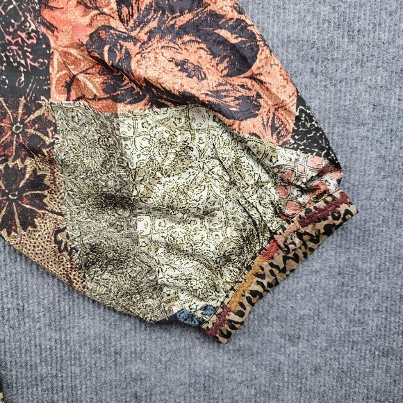 Johnny Was Dress Womens XL Mabel Multi Silk Boho Patchwork Tiered Peasant Fall - Picture 9 of 12